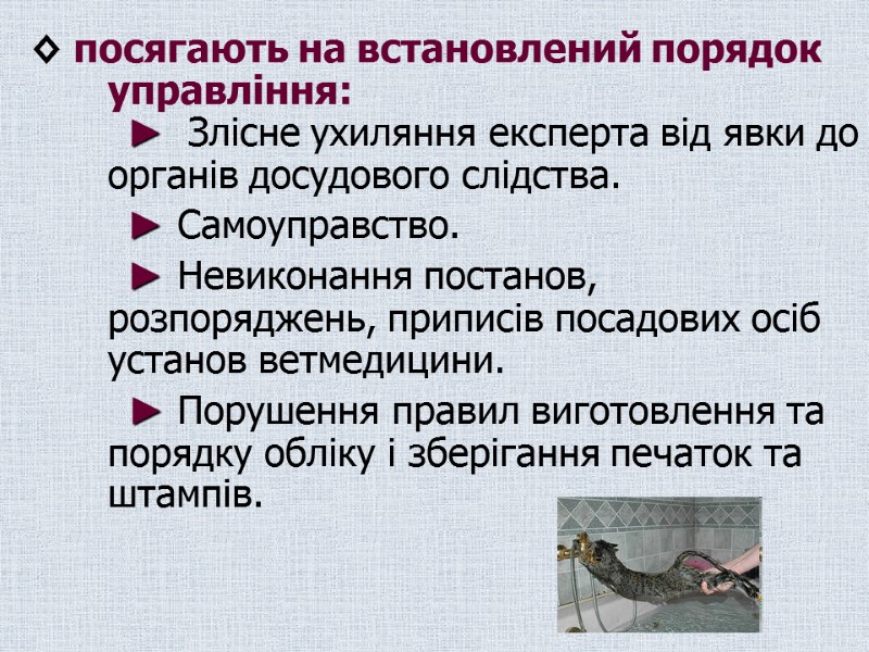 ◊ посягають на встановлений порядок управління:        